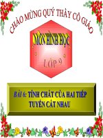 Bài giảng Hình học 9 chương 2 bài 6 Tính chất của hai tiếp tuyến cắt nhau