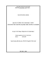 Quản lý công tác giáo dục y đức cho sinh viên Trường Đại học Điều dưỡng Nam Định
