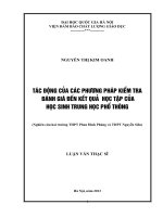 Tác động của các phương pháp kiểm tra đánh giá đến kết quả học tập của học sinh trung học phổ thông