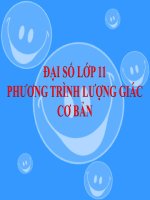 Bài giảng Đại số 11 chương 1 bài 2 Phương trình lượng giác cơ bản