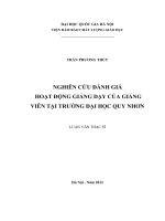 Nghiên cứu đánh giá hoạt động giảng dạy của giảng viên tại Trường Đại học Quy Nhơn