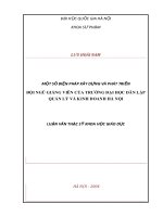 Một số biện pháp xây dựng và phát triển đội ngũ giảng viên của trường Đại học dân lập quản lý và kinh doanh Hà Nội