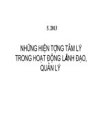 Bài giảng Những hiện tượng tâm lý trong lãnh đạo quản lý