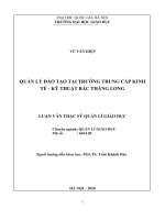 Quản lý đào tạo tại Trường Trung cấp Kinh tế - Kỹ thuật Bắc Thăng Long