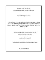 Tác động của việc đánh giá cấp chương trình đào tạo theo bộ tiêu chuẩn AUN-QA đối với các Khoa thuộc các trường đại học thành viên tại Đại học Quốc gia thành phố Hồ Chí Minh