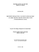 Biện pháp chỉ đạo nâng cao chất lượng dạy học của hiệu trưởng trường Trung học cơ sở ở Thành phố Bắc Giang
