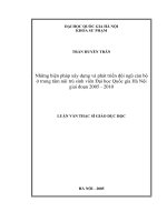 Những biện pháp xây dựng và phát triển đội ngũ cán bộ ở trung tâm nội trú sinh viên Đại học Quốc gia Hà Nội giai đoạn 2005 - 2010