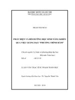 Phát hiện và bồi dưỡng học sinh năng khiếu qua việc giảng dạy phương trình hàm