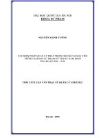 Các biện pháp quản lý phát triển đội ngũ giảng viên trường Đại học Sư phạm Kỹ thuật Nam Định giai đoạn 2006 - 2010
