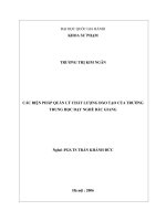 Các biện pháp quản lý chất lượng đào tạo của Trường Trung học Kỹ thuật - Dạy nghề Bắc Giang