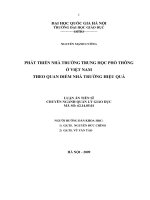 Phát triển nhà trường trung học phổ thông ở Việt Nam theo quan điểm nhà trường hiệu quả