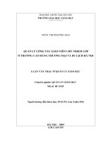 Quản lý công tác giáo viên chủ nhiệm lớp ở trường Cao đẳng Thương mại và Du lịch Hà Nội