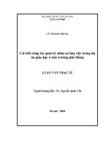 Cải tiến công tác quản lý nhân sự làm việc trong dự án giáo dục ở nhà trường phổ thông  nghiên cứu trường hợp của dự án VIE  98  018