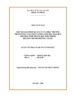 Một số giải pháp quản lý của hiệu trưởng nhằm nâng cao chất lượng giáo dục đạo đức cho học sinh Trung học phổ thông địa bàn Thành phố Bắc Giang