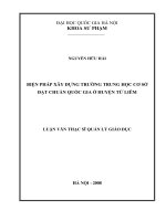 Biện pháp xây dựng trường trung học cơ sở đạt chuẩn quốc gia ở huyện Từ Liêm