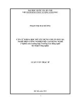 Căn cứ khoa học để xây dựng chuẩn đầu ra nghề Điện Công nghiệp hệ cao đẳng nghề (Nghiên cứu trường hợp Trường Cao đẳng nghề Kỹ thuật Công nghệ