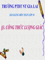 Bài giảng Đại số 10 chương 6 bài 3 Công thức lượng giác