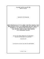 Biện pháp quản lý của hiệu trưởng trong việc bồi dưỡng nâng cao trình độ chuyên môn và nghiệp vụ sư phạm cho giáo viên vật lý tại trường Trung học phổ thông của tỉnh Bắc Giang