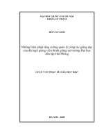 Những biện pháp tăng cường quản lý công tác giảng dạy của đội ngũ giảng viên thỉnh giảng tại trường Đại học dân lập Hải Phòng