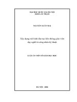 Xây dựng mô hình đào tạo liên thông giáo viên dạy nghề từ công nhân kỹ thuật