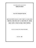 Biện pháp hình thành và phát triển khái niệm trong dạy học chương III và chương IV Sinh học lớp 11 trung học phổ thông
