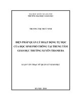 Biện pháp quản lý hoạt động tự học của học sinh phổ thông tại trung tâm giáo dục thường xuyên Thanh Ba