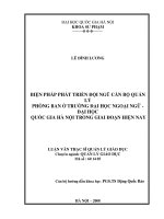 Biện pháp phát triển đội ngũ cán bộ quản lý phòng ban ở Trường Đại học Ngoại ngữ - Đại học Quốc gia Hà Nội trong giai đoạn hiện nay