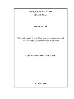 Biện pháp quản lý hoạt động dạy học môn ngoại ngữ tại Học viện Thanh thiếu niên Việt Nam