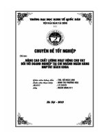 Nâng cao chất lượng hoạt động cho vay đối với Doanh nghiêp tại chi nhánh ngân hàng NNPTNT chi nhánh Bách Khoa