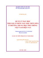 Quản lý dạy học theo quan điểm dạy học phân hóa ở trường trung học phổ thông Việt Nam hiện nay