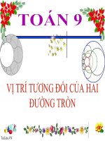 Bài giảng Hình học 9 chương 2 bài 8 Vị trí tương đối của hai đường tròn (tiếp)