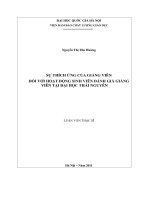 Sự thích ứng của giảng viên đối với hoạt động sinh viên đánh giá giảng viên tại Đại học Thái Nguyên