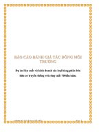 Dự án sản xuất và kinh doanh các loại hàng phân bón hữu cơ truyền thống với công suất 700 tấn một năm