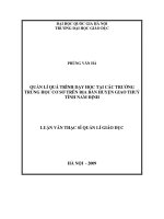 Quản lý quá trình dạy học tại các trường trung học cơ sở trên địa bàn huyện Giao Thủy tỉnh Nam Định