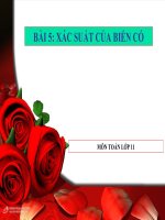 Bài giảng Đại số 11 chương 2 bài 5 Xác suất của biến cố