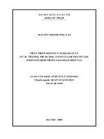 Phát triển đội ngũ cán bộ quản lý ở các trường Trung học cơ sở của huyện Mỹ Lộc tỉnh Nam Định trong giai đoạn hiện nay