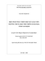Biện pháp phát triển đội ngũ giáo viên trường Trung học phổ thông B Hải Hậu, tỉnh Nam Định