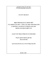 Biện pháp quản lý sinh viên của phòng tổ chức - công tác học sinh sinh viên ở trường Cao đẳng Sư phạm Lạng Sơn trong giai đoạn hiện nay