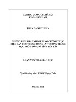 Những biện pháp nhằm tăng cường thực hiện dân chủ trong quản lý trường Trung học phổ thông ở tỉnh Yên Bái