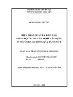 Biện pháp quản lý đào tạo trình độ Trung cấp nghề Xây dựng ở trường Cao đẳng Xây dựng số 1