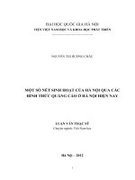 ột số nét sinh hoạt của Hà Nội qua các hình thức quảng cáo ở Hà Nội hiện nay