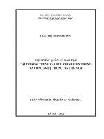 Biện pháp quản lý đào tạo tại trường Trung cấp Bưu chính viễn thông và Công nghệ thông tin I Hà Nam