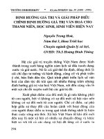 Định hướng giá trị và giải pháp điều chỉnh định hướng giá trị văn hóa cho thanh niên, học sinh, sinh viên hiện nay