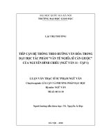 Tiếp cận hệ thống theo hướng văn hóa trong dạy học tác phẩm  Văn tế nghĩa sĩ Cần Giuộc của Nguyễn Đình Chiểu (Ngữ văn 11-Tập 1