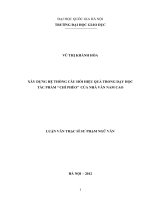 Xây dựng hệ thống câu hỏi hiệu quả trong dạy học tác phẩm Chí Phèo của nhà văn Nam Cao