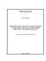 Giải pháp nâng cao chất lượng tín dụng tại ngân hàng Đầu tư và phát triển Việt Nam - chi nhánh Cầu Giấy