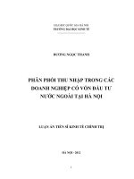 Phân phối thu nhập trong các doanh nghiệp có vốn đầu tư nước ngoài tại Hà Nội
