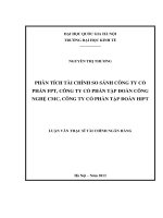 Phân tích tài chính so sánh Công ty cổ phần FPT, Công ty cổ phần Tập đoàn Công nghệ CMC, Công ty cổ phần Tập đoàn HIPT