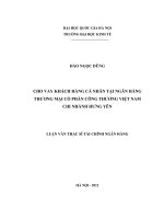 Cho vay khách hàng cá nhân tại Ngân hàng Thương mại cổ phần Công thương Việt Nam chi nhánh Hưng Yên