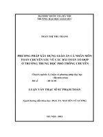 Phương pháp xây dựng giáo án cá nhân môn toán chuyên sâu về các bài toán tổ hợp ở trường trung học phổ thông chuyên